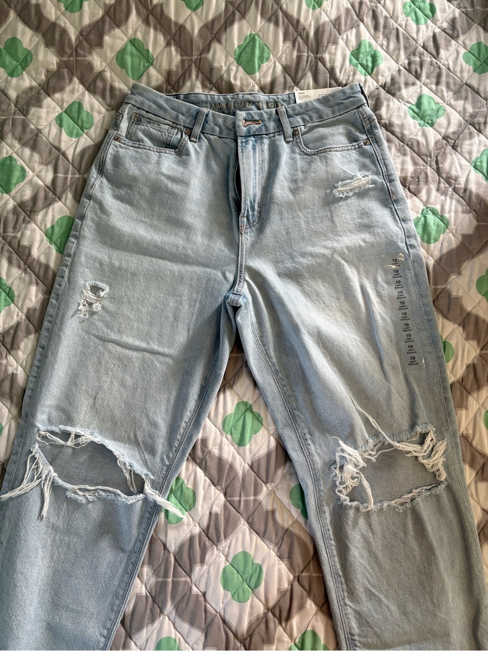 American Eagle Outfitters Distressed Light Blue Denim Jeans